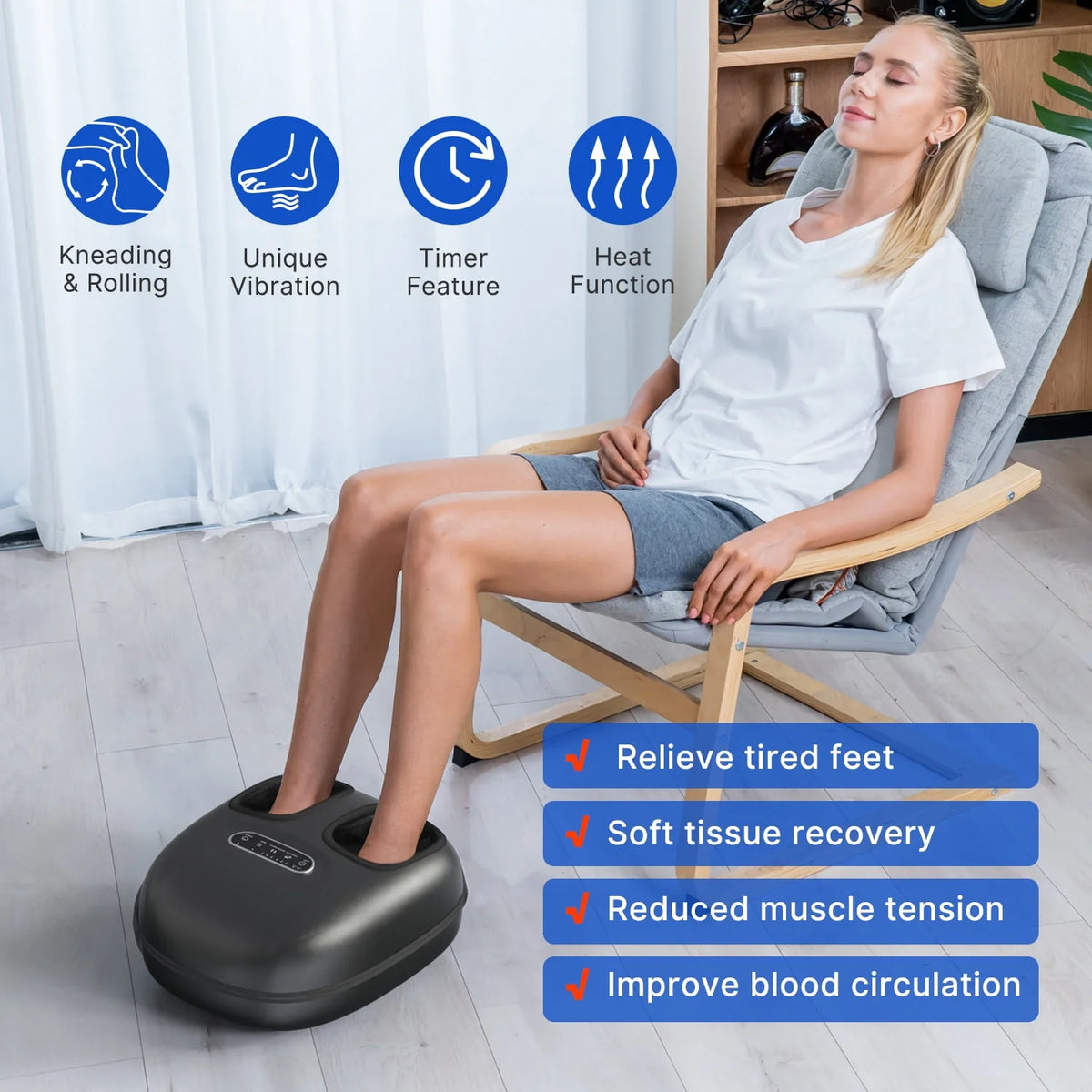 Black Shiatsu Foot Massager with Heat Z59494