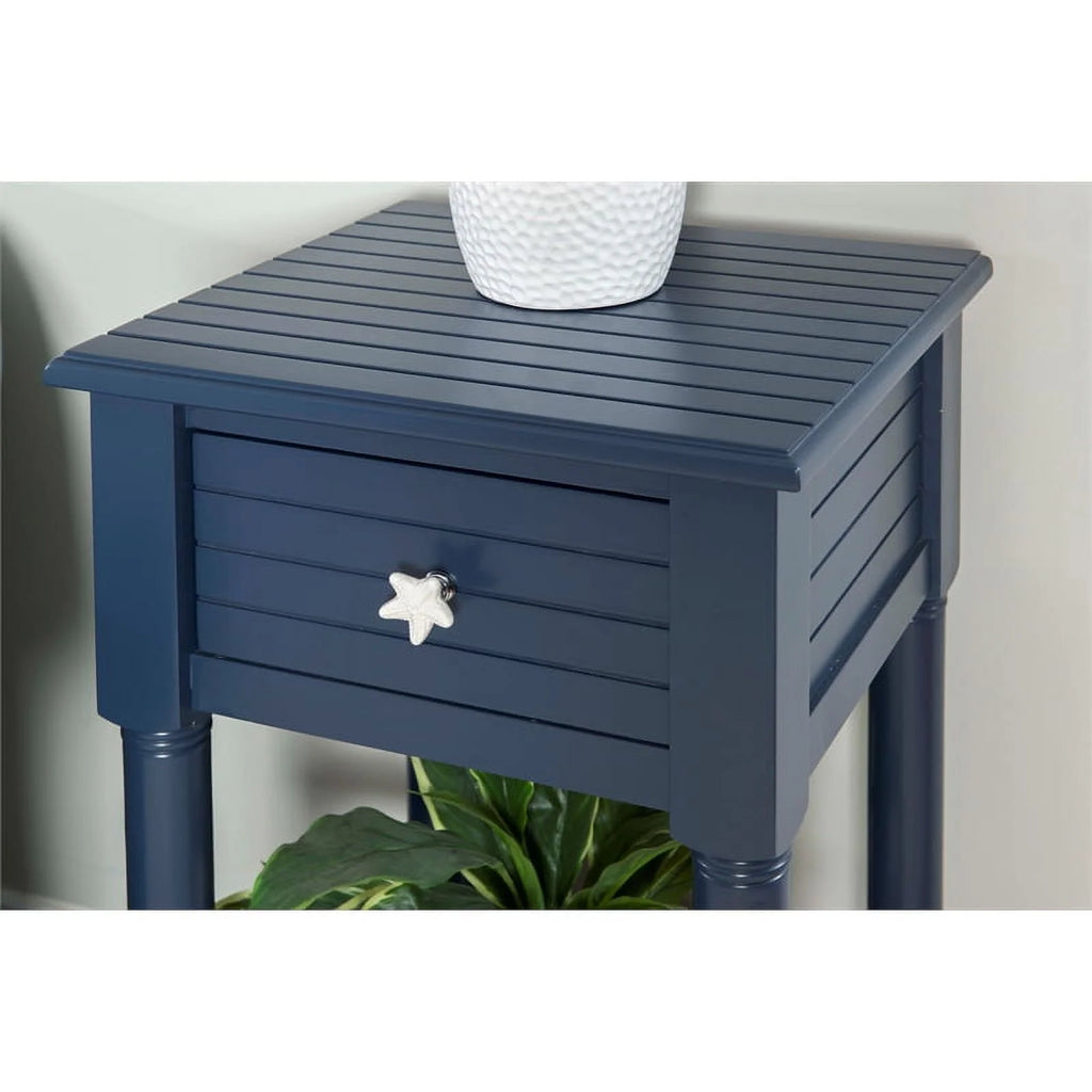 Navy Coastal Wood Side Table G3494
