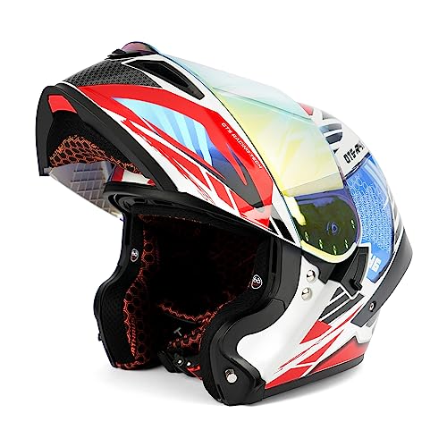 DOT Approved Flip-Up Dual Visor Full Face Motorcycle Helmet P513