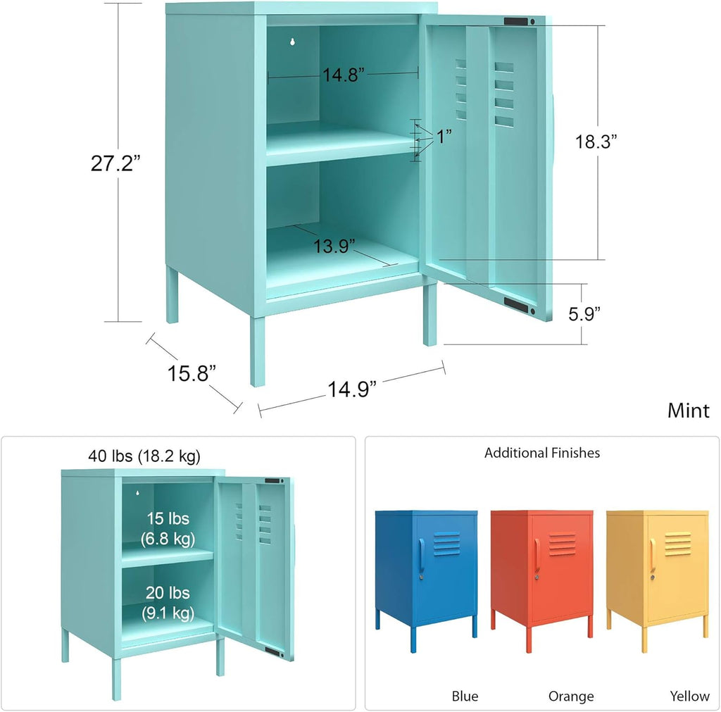 Orange Metal Locker End Table A932