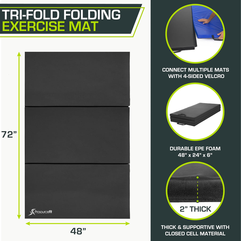 Tri-Fold Folding Gymnastics Mat 6'x4' W7263