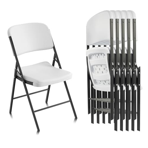 White 6-Pack Heavy Duty Folding Plastic Chairs B3975