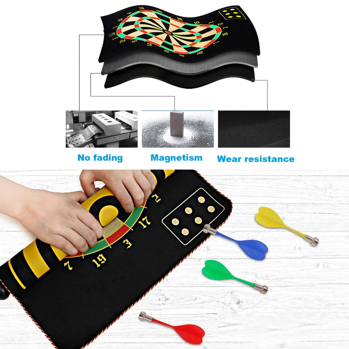 Double-Sided Magnetic Dart Board Game H83637