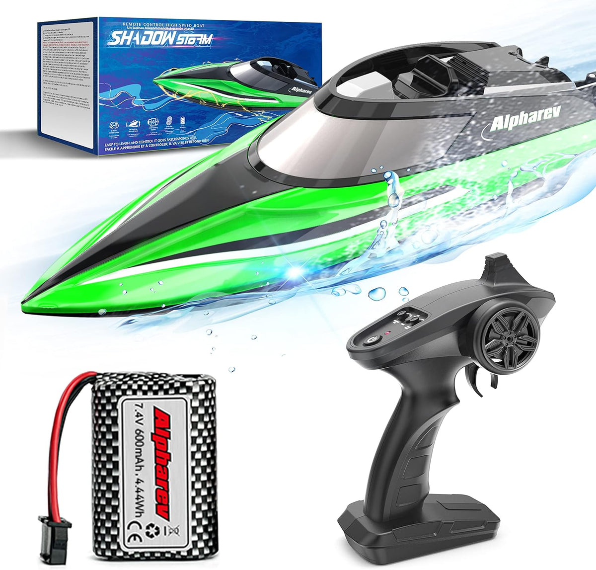 RC Boat with Case, 20+ MPH Remote Control Boat S5147