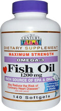 Fish Oil Omega 3-6 1200Mg Softgels 140 Count 2 Pack S808
