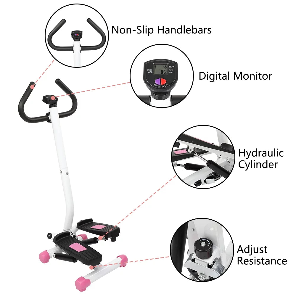 Mini Aerobic Stepper Twist Fitness Machine with Handle Z357950