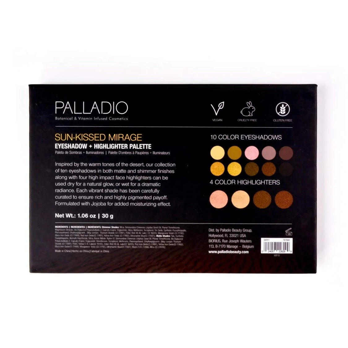 Warm Matte and Shimmer Eyeshadow Highlighter Palette O4923