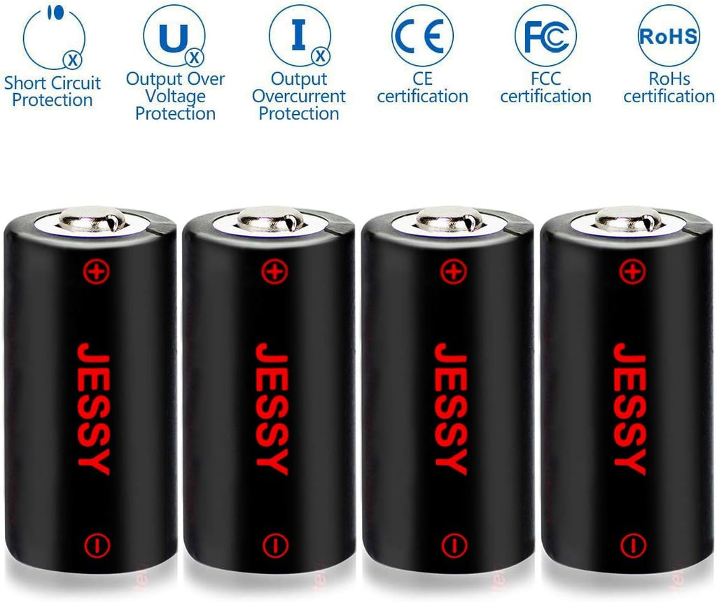 CR123A Rechargeable Lithium Batteries 16 Pack with Charger V1692