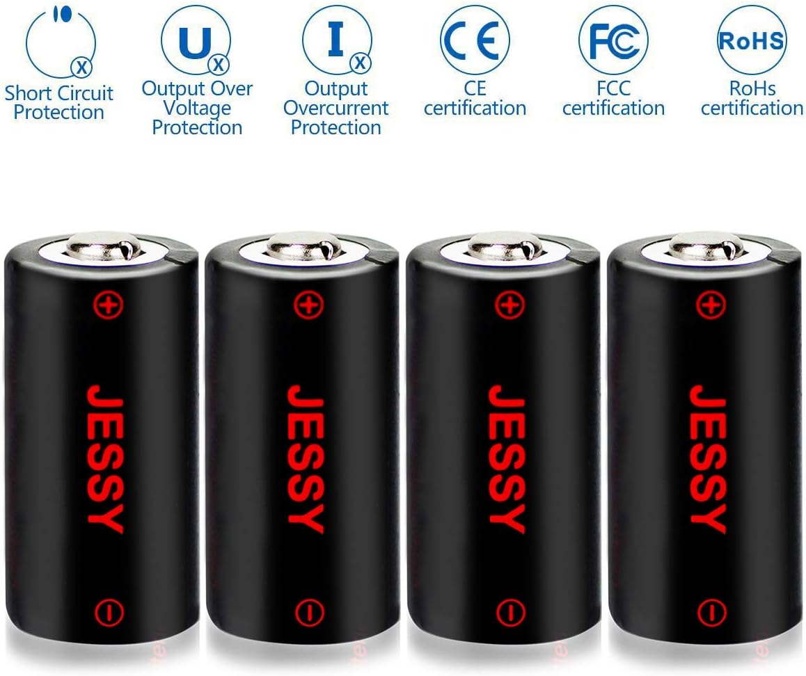 CR123A Rechargeable Lithium Batteries 16 Pack with Charger V1692