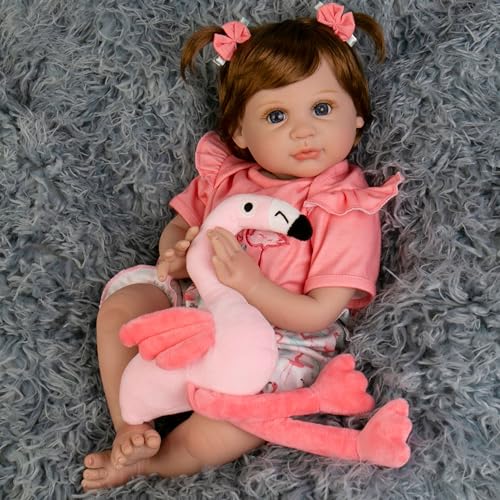 22 inch Lifelike Reborn Baby Doll with Feeding Toy Accessories Set F1624