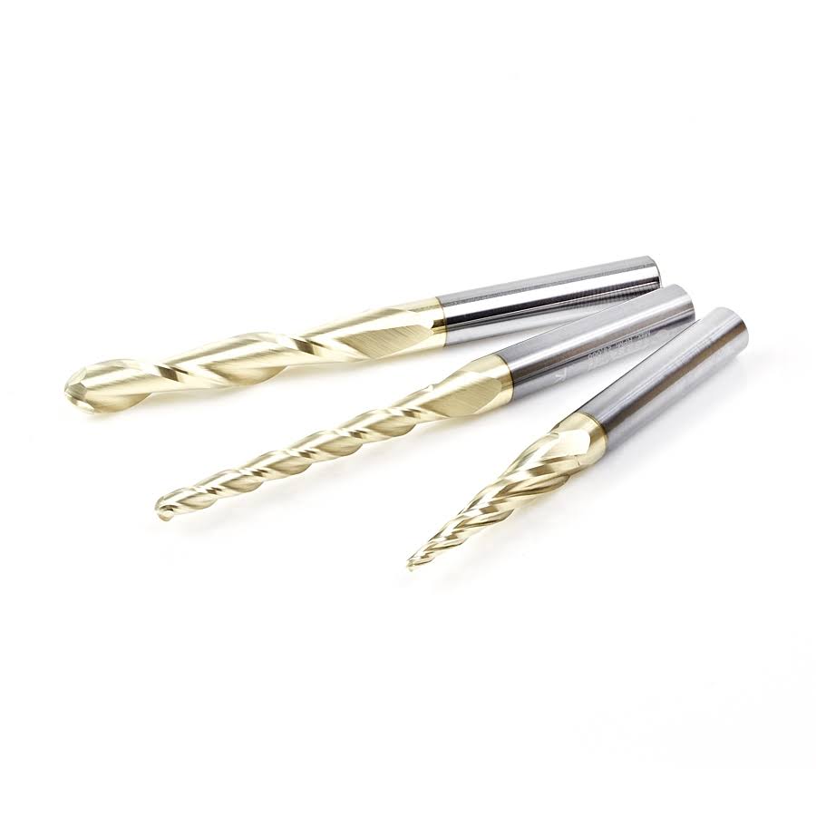 3-Pc CNC 2D/3D Carving Ball Nose Router Bit Y9128