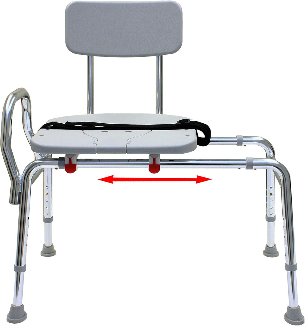 Bathtub Transfer Bench and Sliding Shower Chair with Cut Out L586385