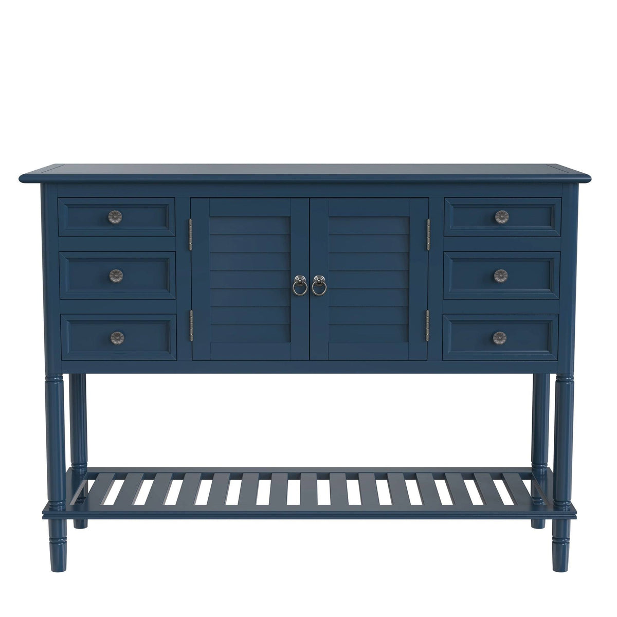 Green Console Table with 6 Drawers and Cabinet K703