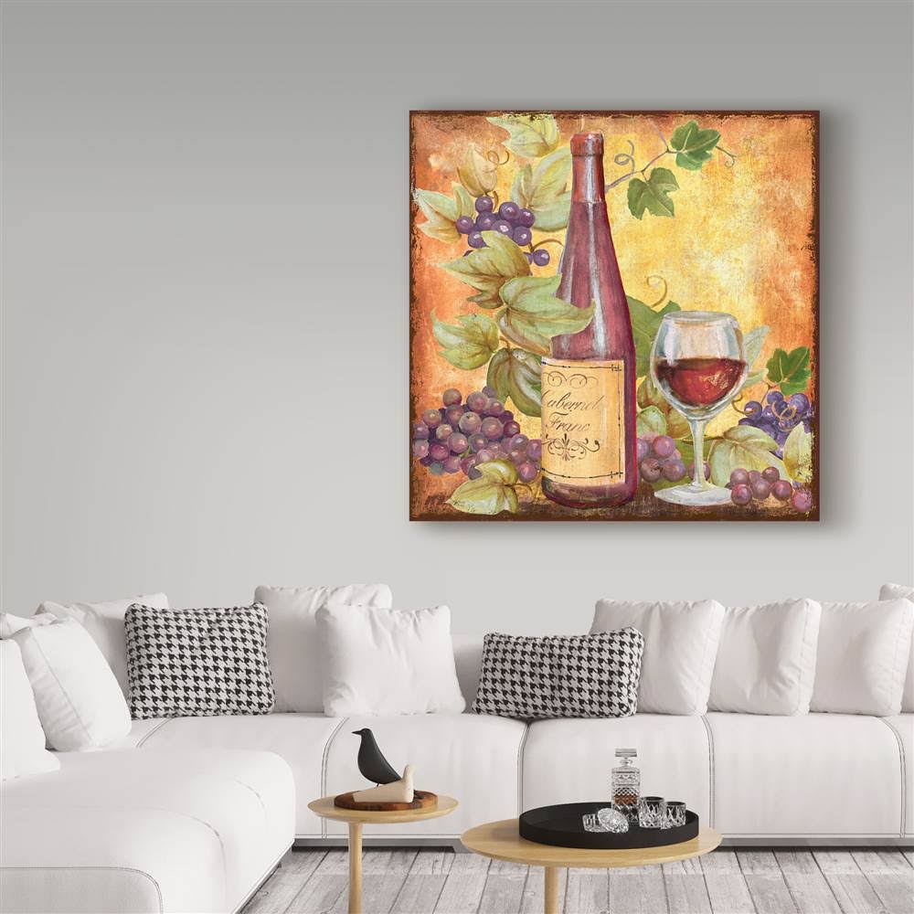 Grapevine and Wine Red Gallery-Wrapped Canvas Art P117