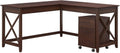 60W L Shaped Desk with Mobile File Cabinet H94077