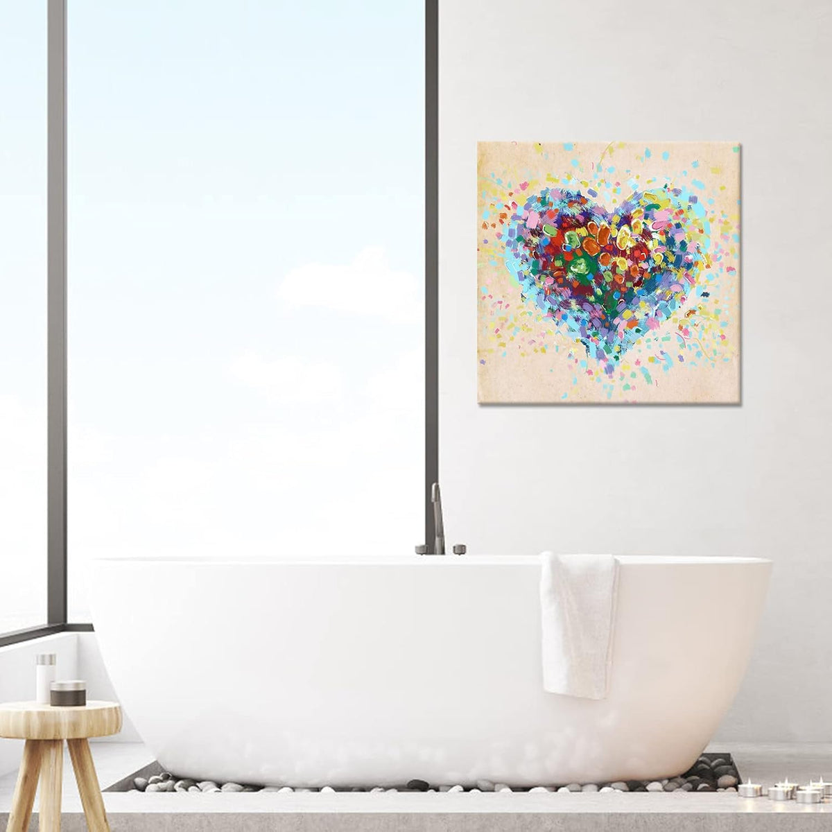 Abstract Love Canvas Wall Art, Stretched and Framed, 24x24inch P3003