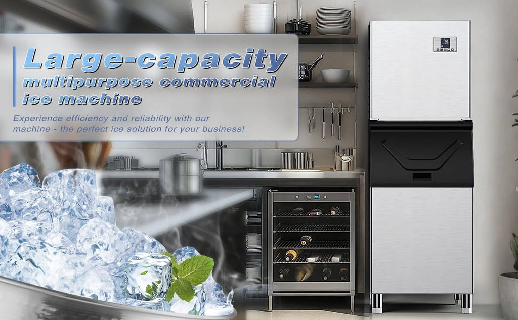 Commercial Ice Maker 355 Lbs/24H, 166 Lbs Storage Air-Cooled Ice Machine L791