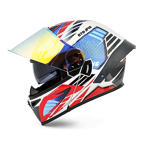 DOT Approved Flip-Up Dual Visor Full Face Motorcycle Helmet P513