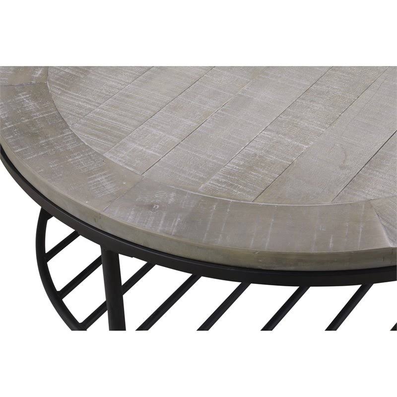 Golden Oak and Matte Metallic Gray Sofa Table with Wood Top W259968