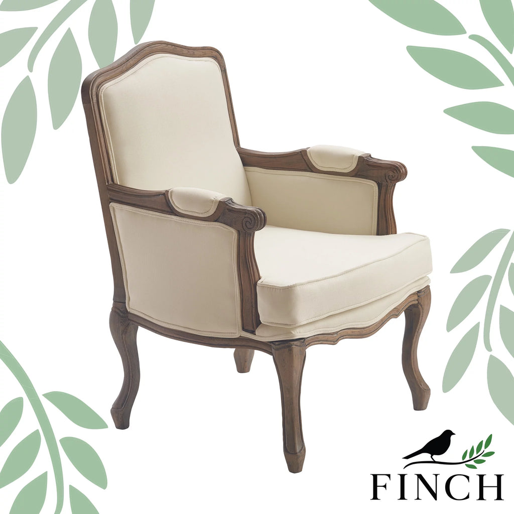 Cream Upholstered Accent Armchair Y47852
