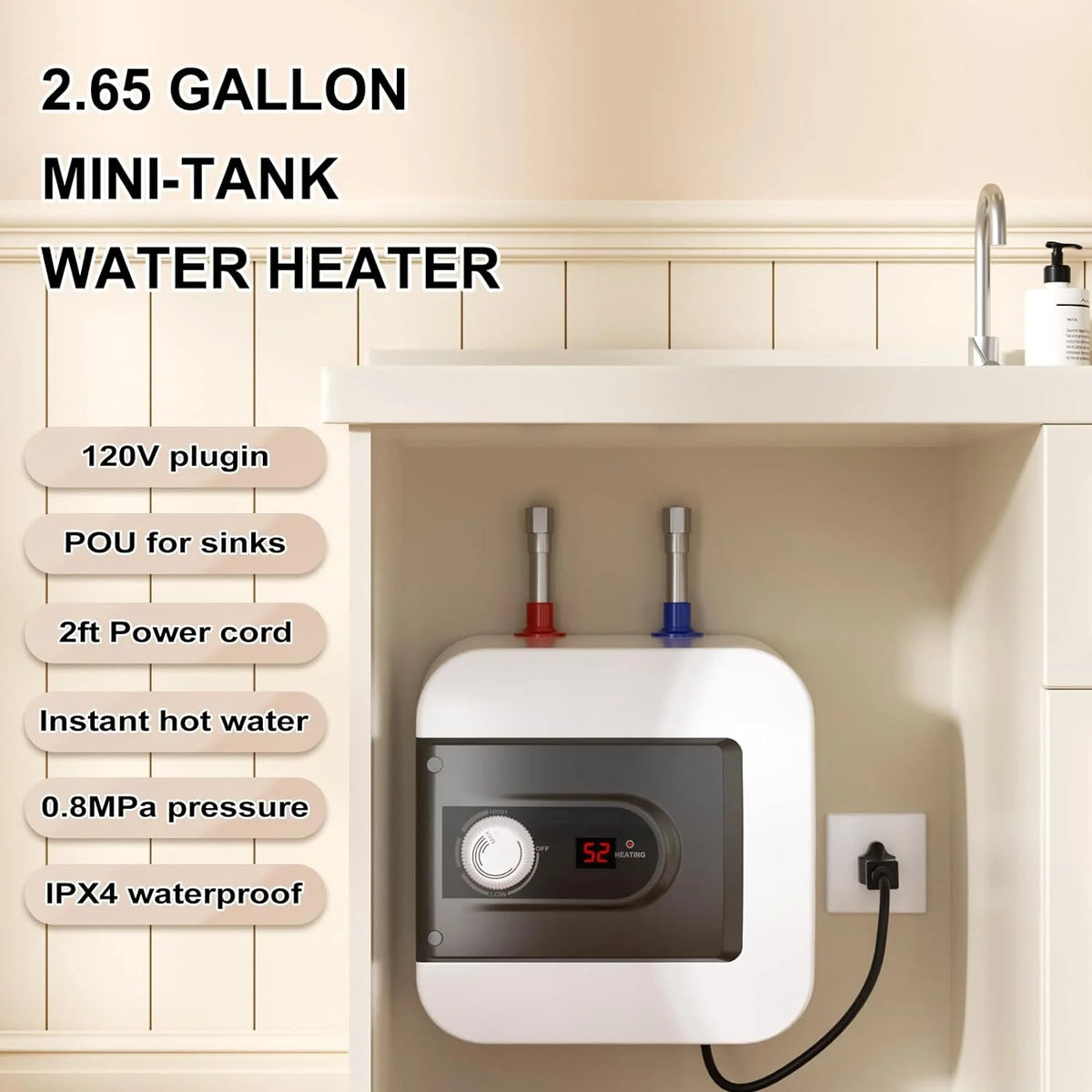 4 Gallon 110V 1.5KW Mini-Tank Water Heater A919