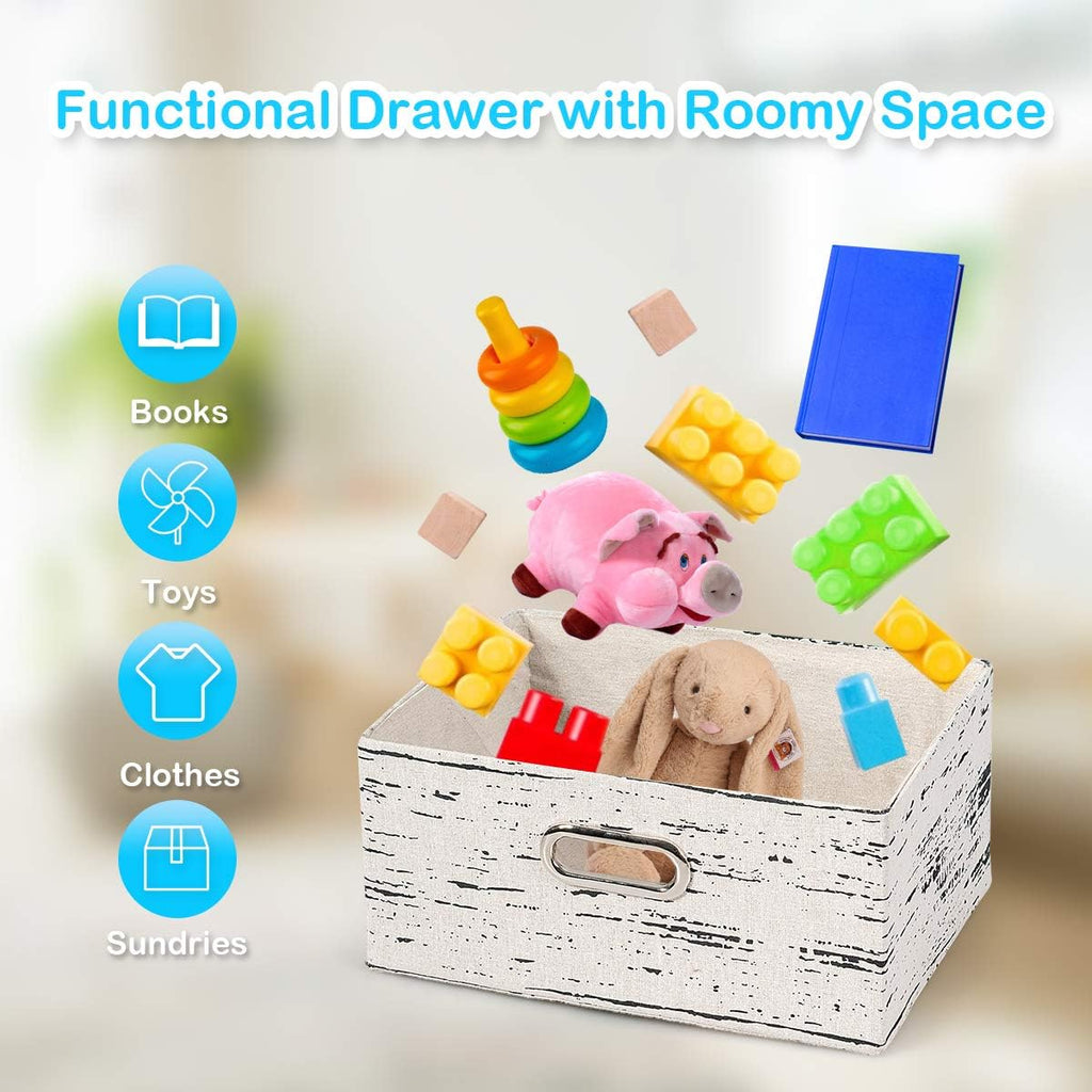 3 Fabrics Storage Drawer Units with Wood Frame Dresser Cabinet Y6053