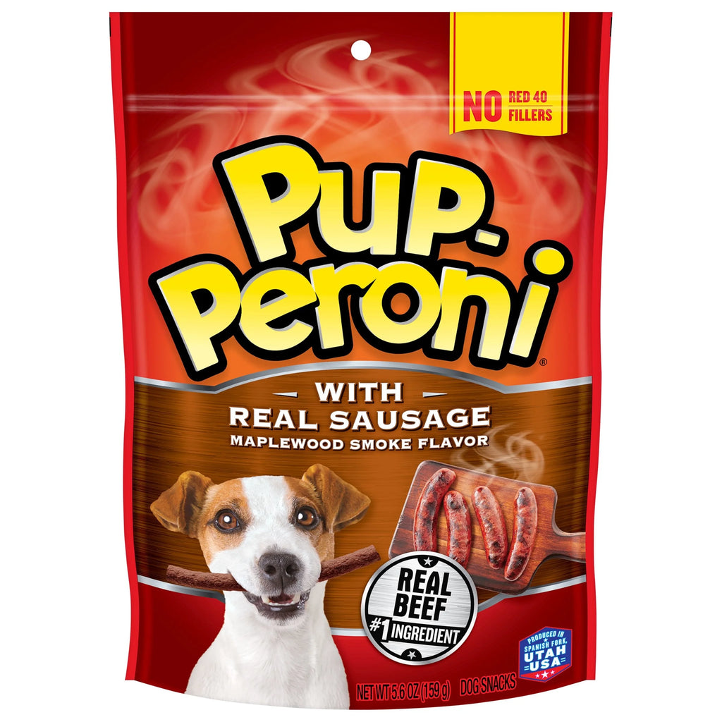 With Real Sausage Maplewood Smoke Flavor Dog Treats, 5.6oz Bag (Pack of 8) A6803