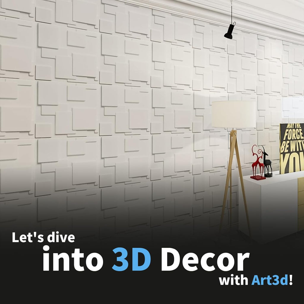 White PVC 3D Wall Panel, 32 Sq.FT R3940