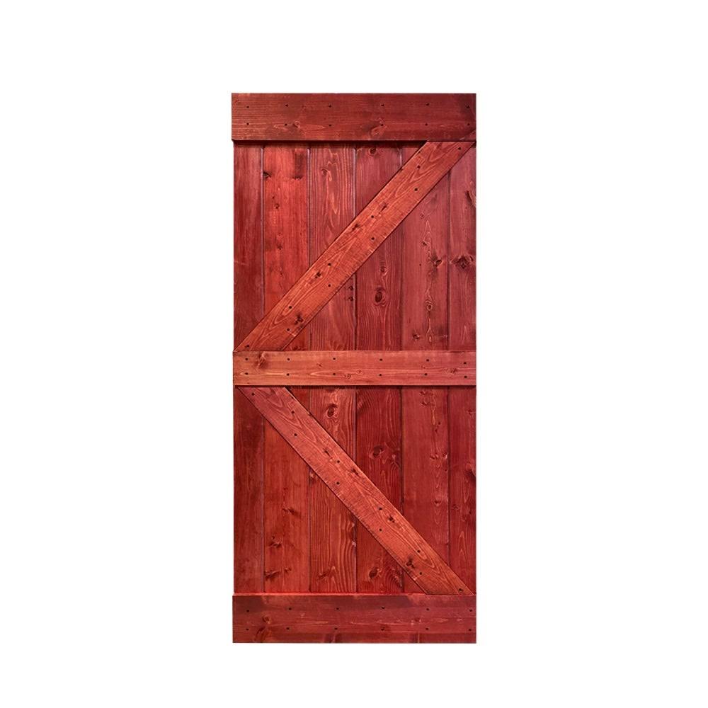 Walnut Stained Solid Pine Wood Interior Sliding Barn Door Slab B701