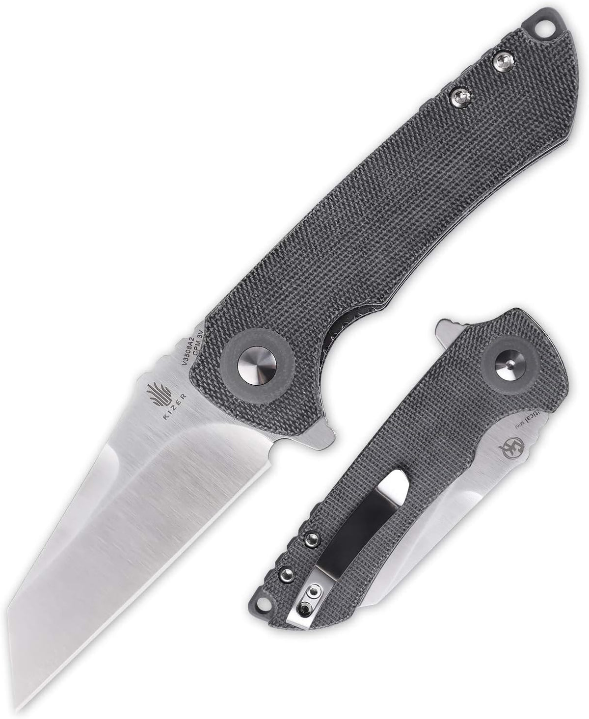 Pocket Knife with 2.98 Inches CPM-3V Wharncliff Blade Micarta Handle F371060