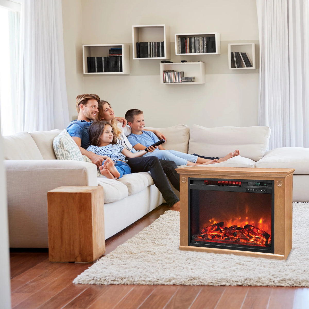 1500W Portable Electric Infrared Quartz Indoor Fireplace R825046