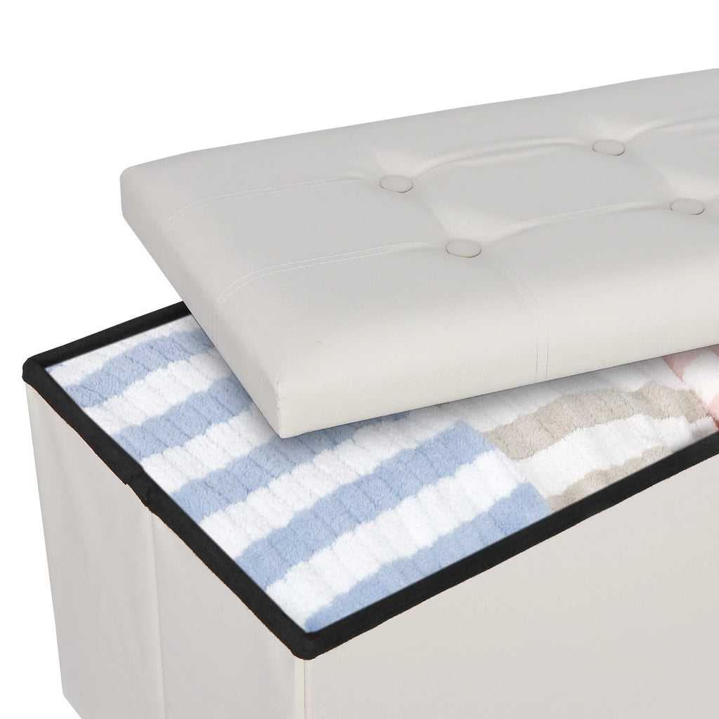 30'' Leather Storage Ottoman Bench Y73205