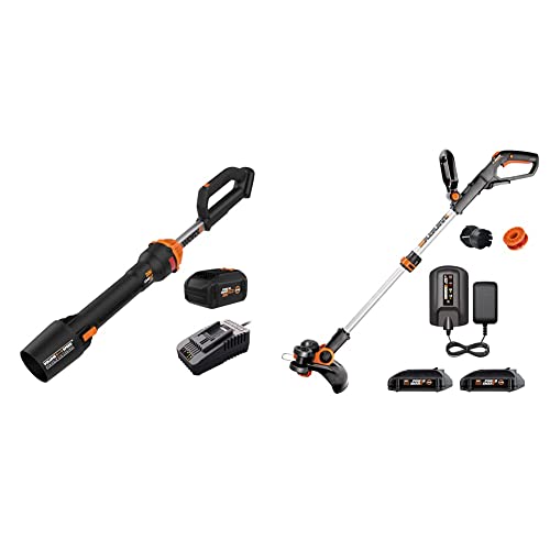 40V Cordless Leaf Blower & String Trimmer Edger Bundle with Batteries & Charger Y57891