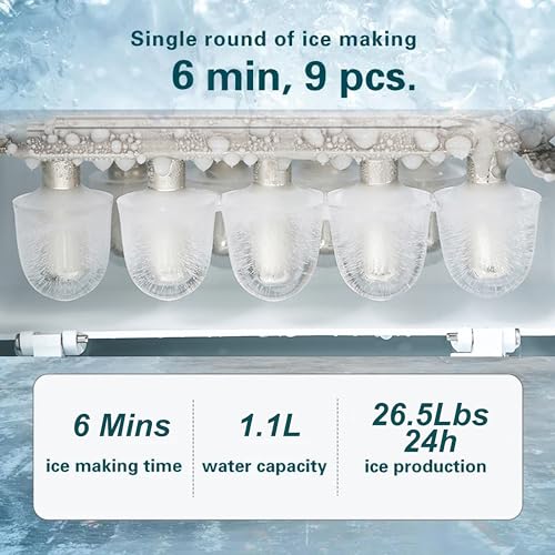Portable Countertop Ice Maker with Self-Cleaning, Ice Scoop, and Basket N5251