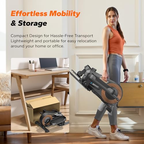 Under Desk Elliptical Machine, Seated Pedal Exerciser with 8 Resistance Levels U880