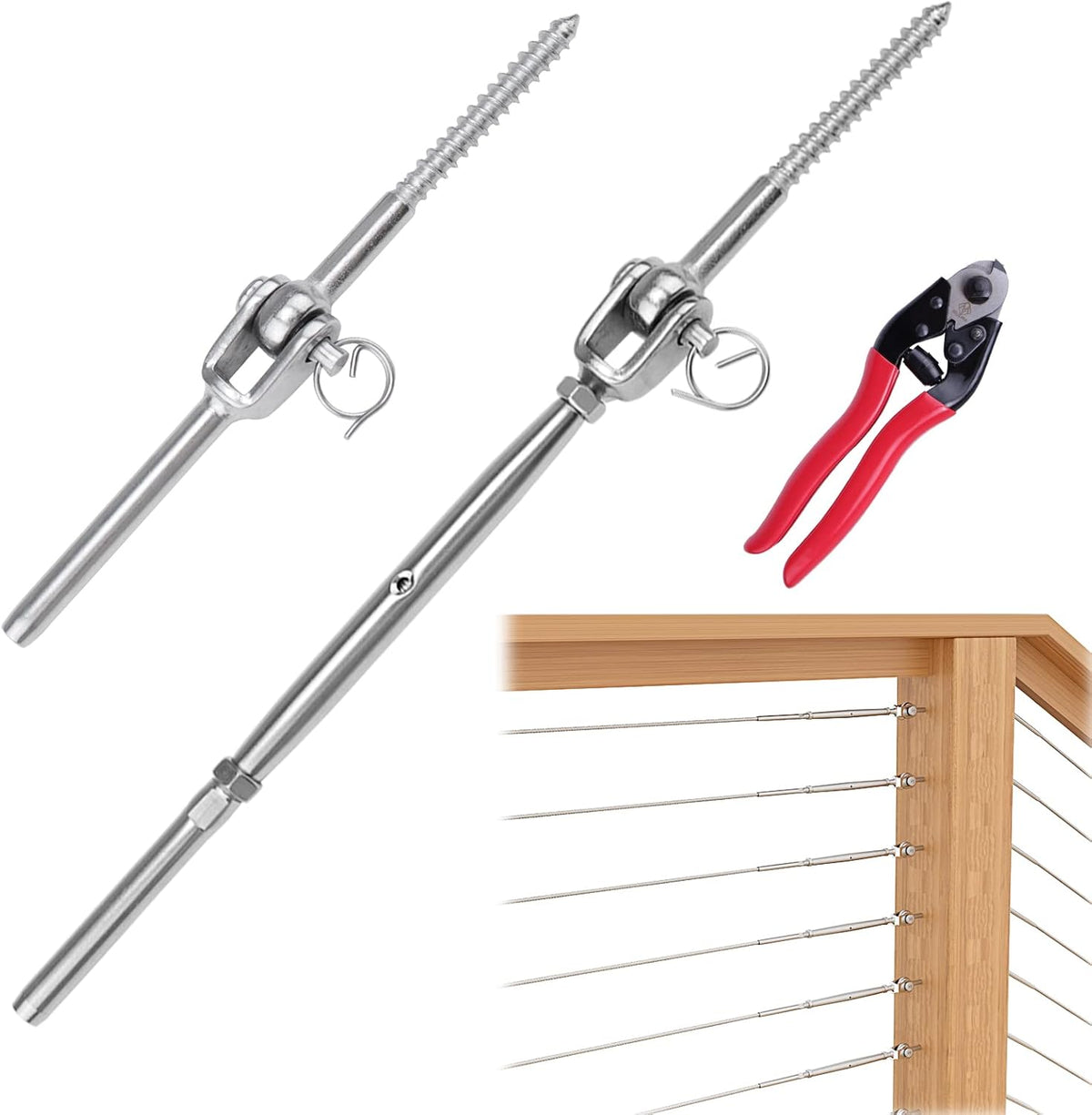 20 Set 1/8 T316 Stainless Steel Cable Railing Kit B794009
