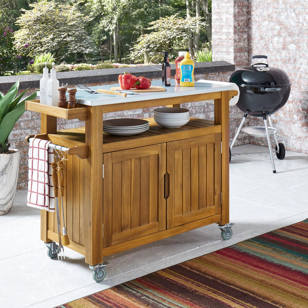 Brown Wood Outdoor Cart C683