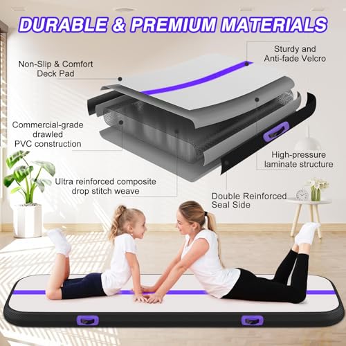6.6ft Inflatable Tumbling Mat with Electric Pump K44156