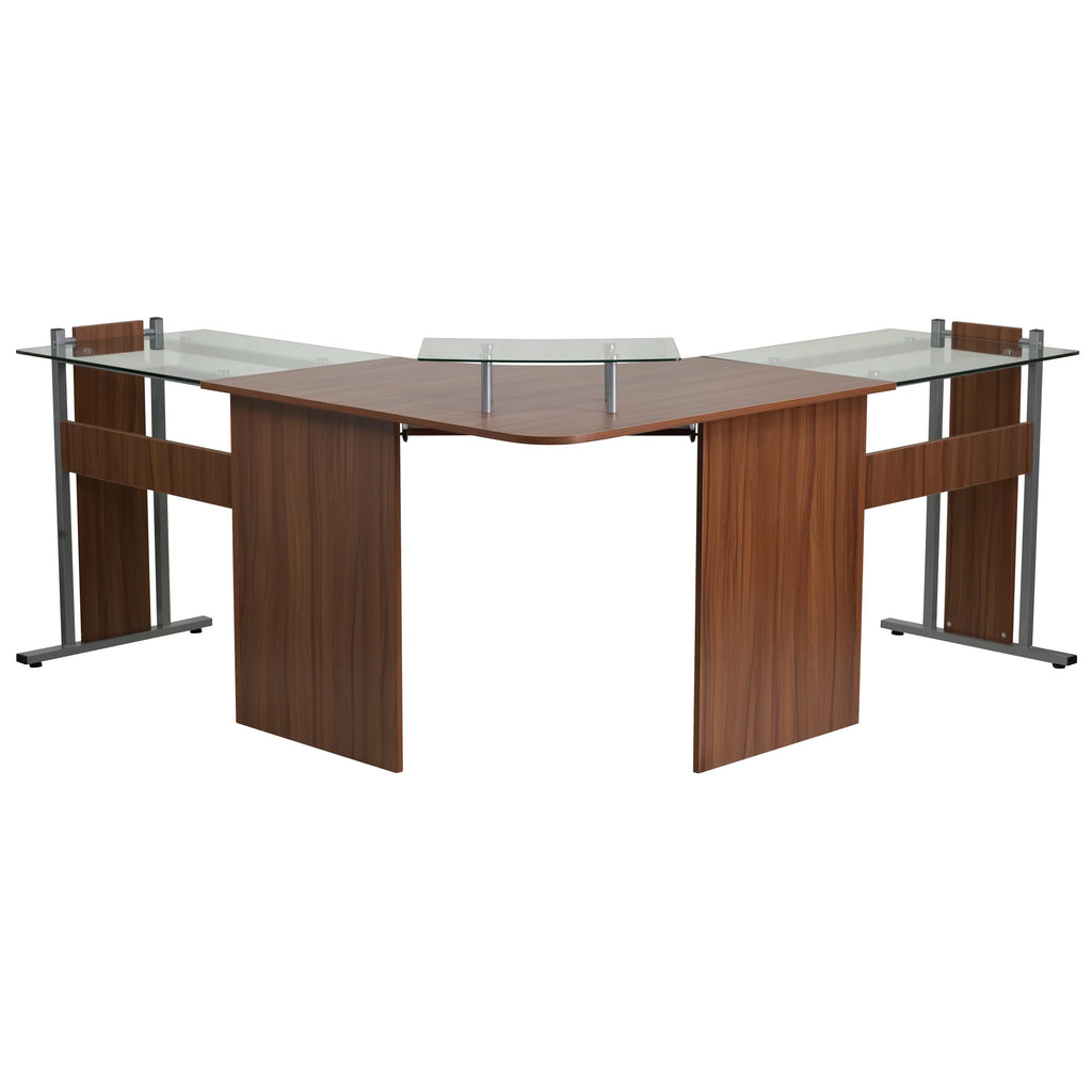 Laminate Corner Desk with Keyboard Tray and CPU Cart Q637712
