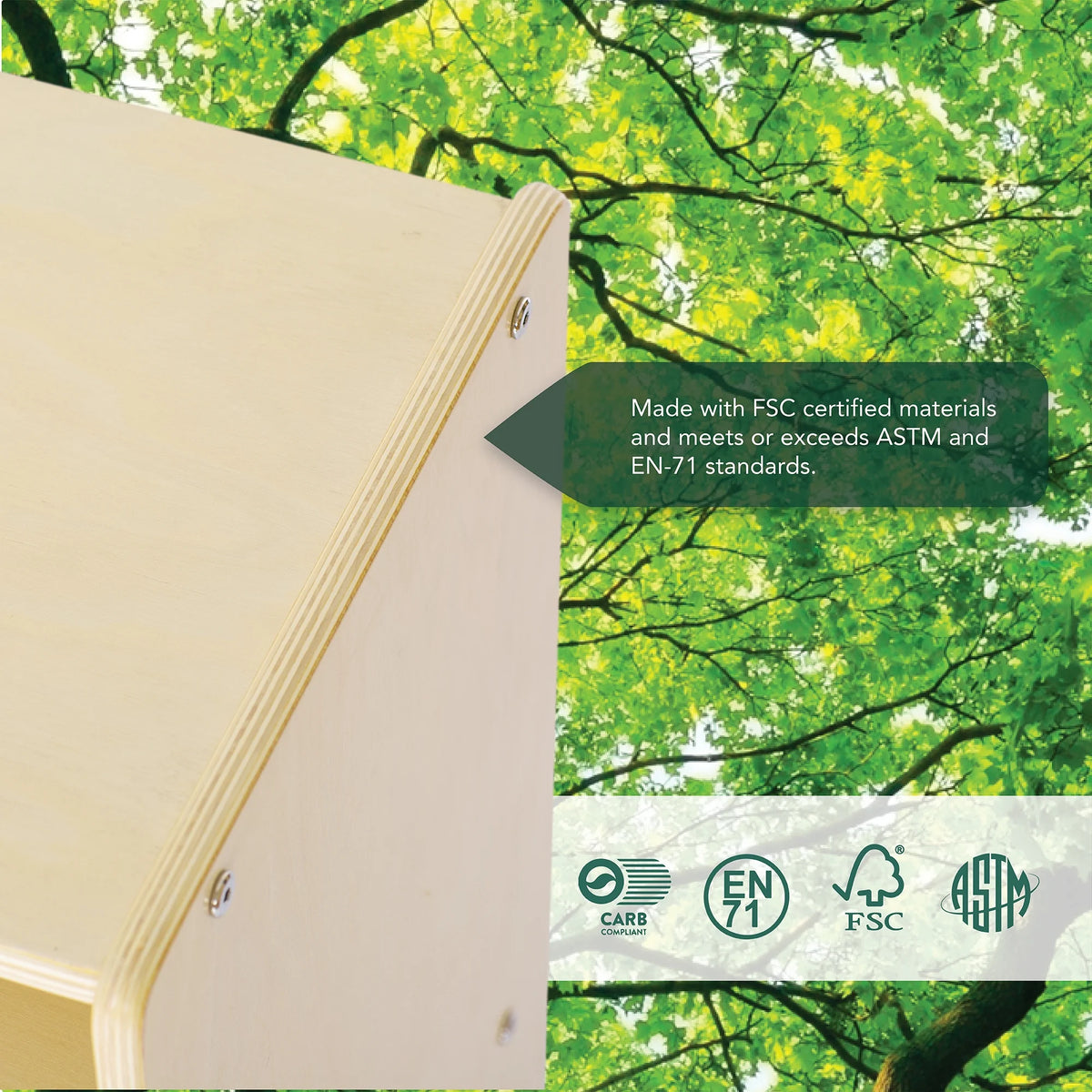 Natural 8 Fabric Bin Wood Storage Organizer C9888