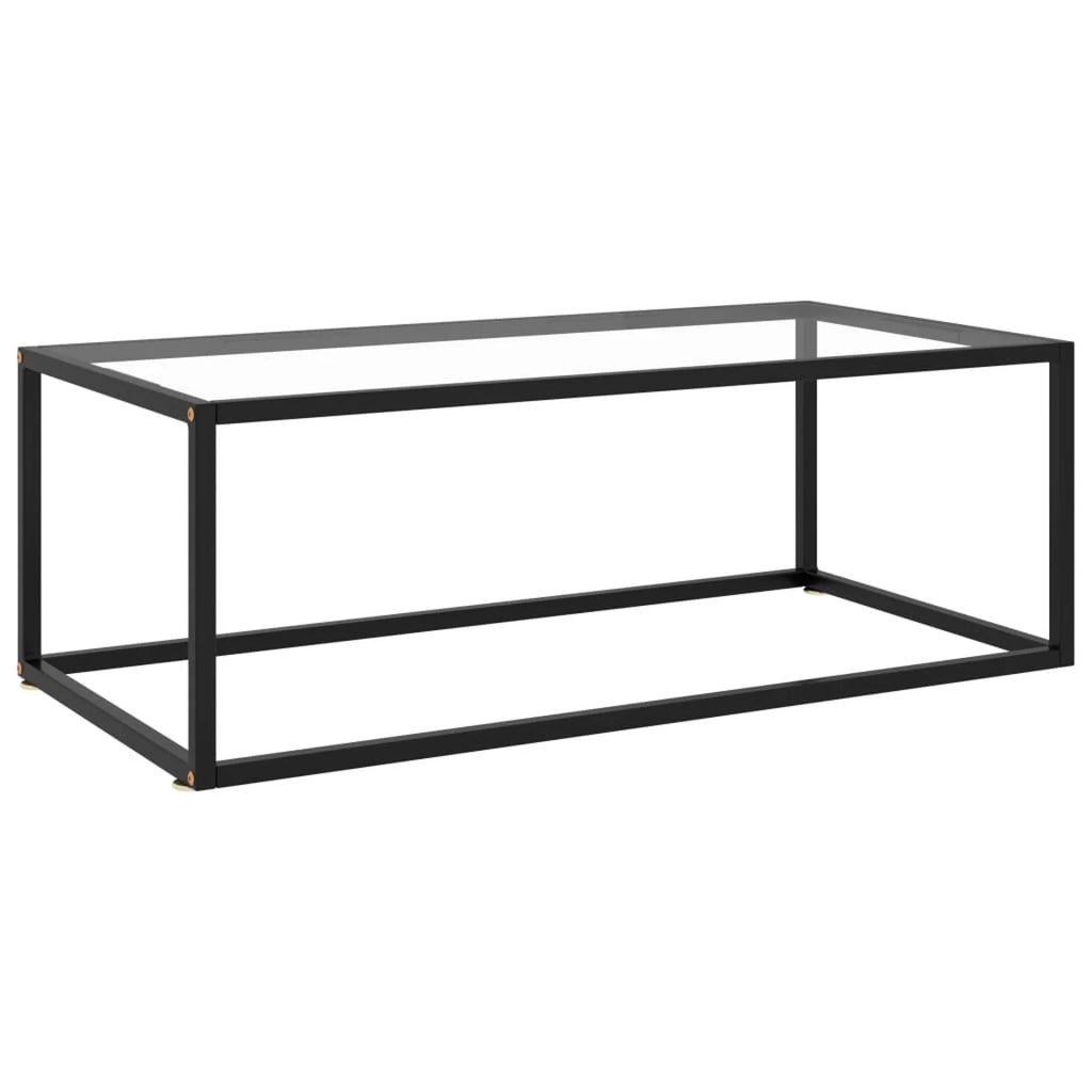 Modern Coffee Table Tempered Glass Tabletop Steel Frame O459049