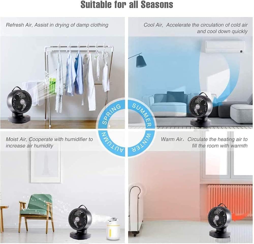 Air Circulator Fan, 8 Blade, 6 Speeds 4 Wind Modes, Oscillating, Pack of 2 I727869