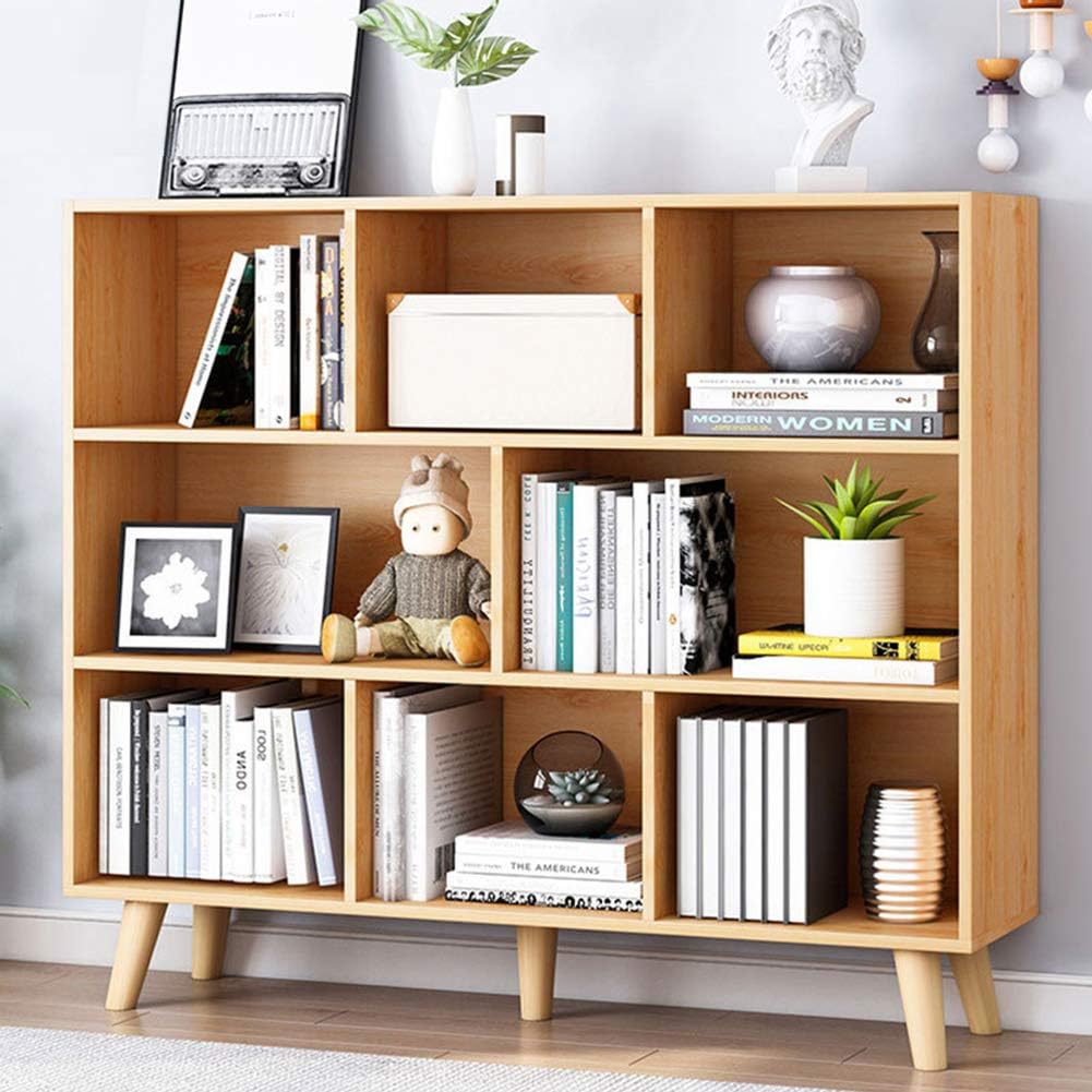 Bright Blue 3-Tier 8 Cube Wooden Bookshelf W598799