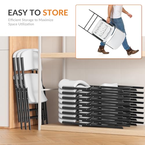 White 6-Pack Heavy Duty Folding Plastic Chairs B3975