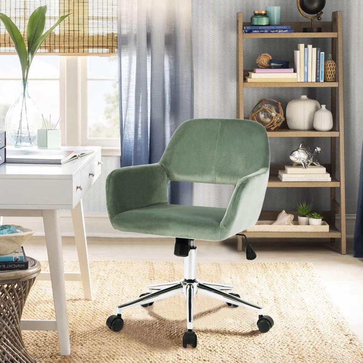 Rose Pink Velvet Office Chair Q810496