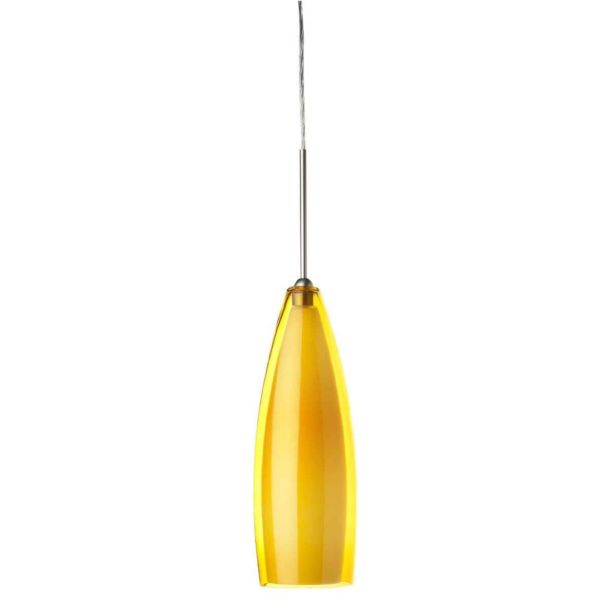 17 inch 10W 3000K LED Pendant Satin Nickel Finish with Amber Glass D4358