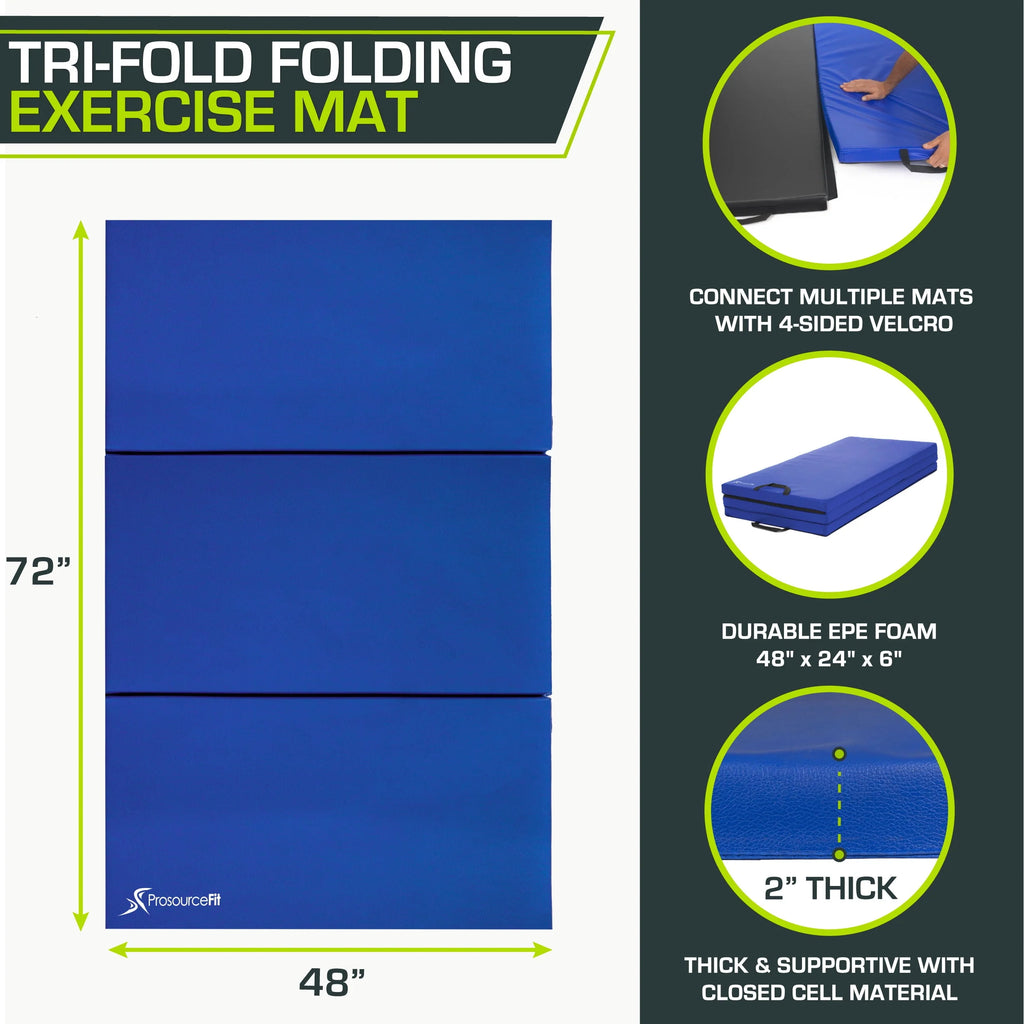 Tri-Fold Folding Gymnastics Mat 6'x4' W7263