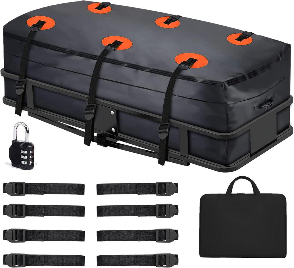 Hitch Cargo Carrier Bag 60 x 24 x 26 Foldable with 6 Reinforced Straps Y18161