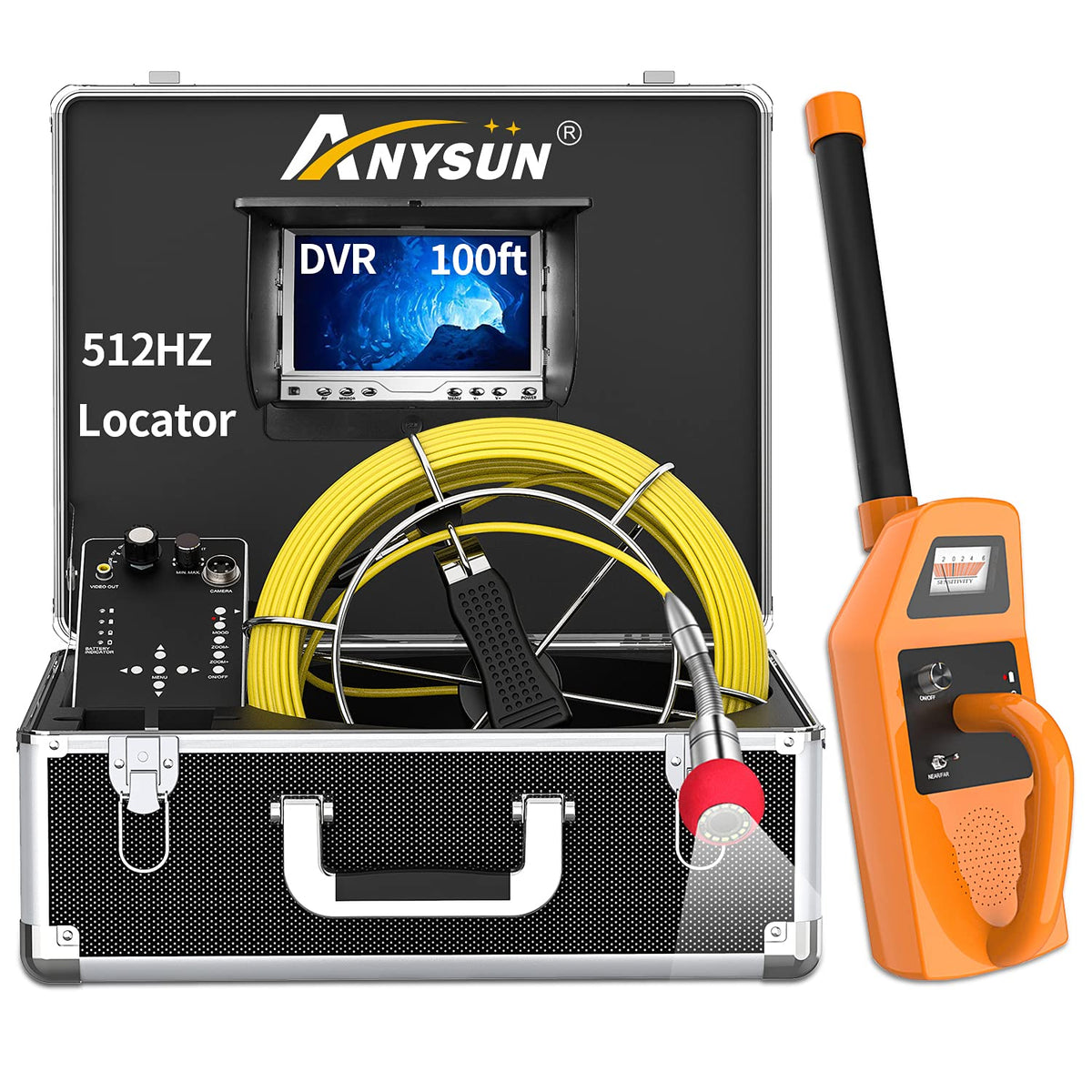 100ft Inspection Camera with 512Hz Sonde Transmitter and Receiver P10526