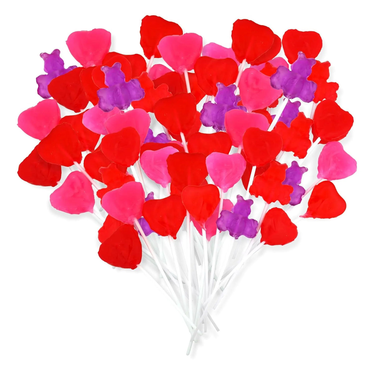 Case of 12 Bouquets Heart Lollipops, 1.98 Ounces per Lollipop J975